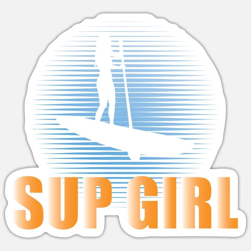 SUP Damen SUP Mädchen - Sticker Größe S (10 x 10 cm) - Mattweiß