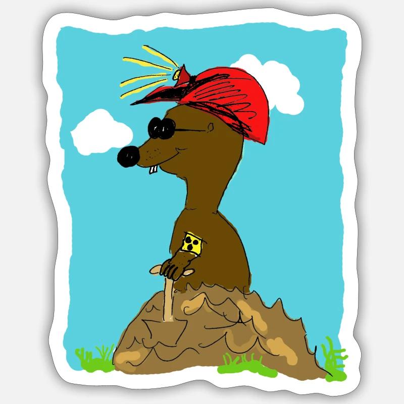 blinde maulwurf Sticker Größe S (10 x 10 cm)