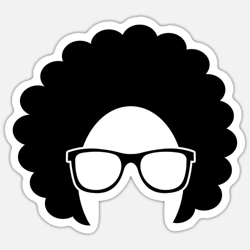 Afro - Sticker taille S (10 x 10 cm) - blanc mat