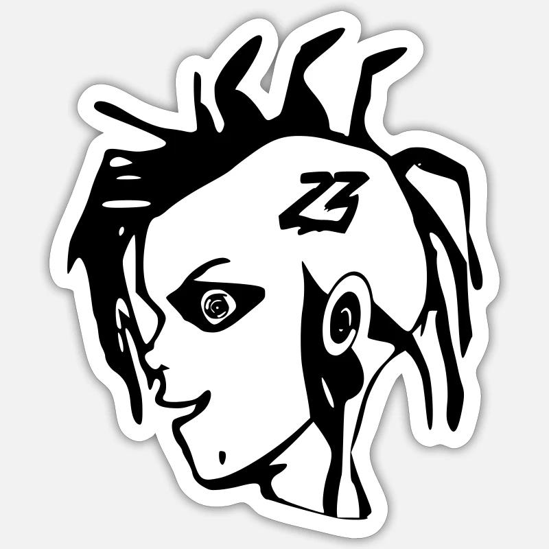 Tekno punk 23 - Sticker taille S (10 x 10 cm) - blanc mat