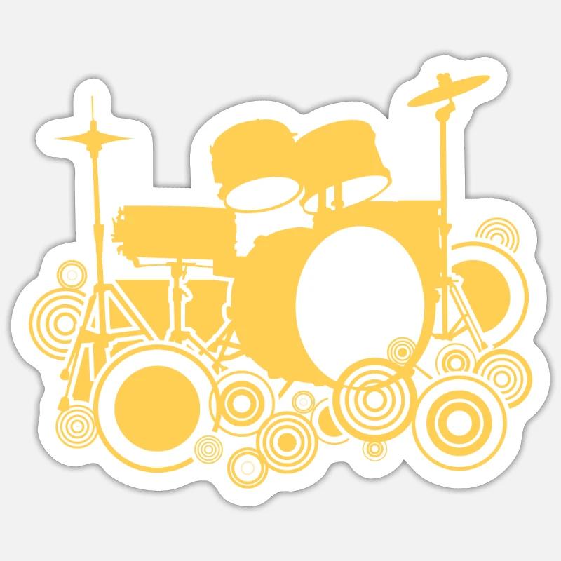 Batterie Percussion Percussion - Sticker taille S (10 x 10 cm) - blanc mat