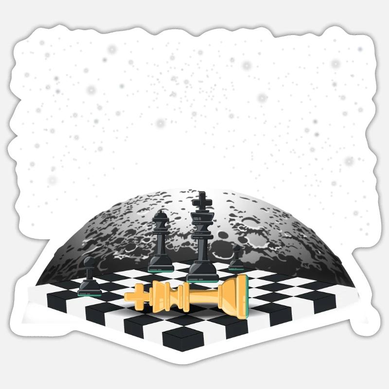 Échiquier - Sticker taille S (10 x 10 cm) - blanc mat