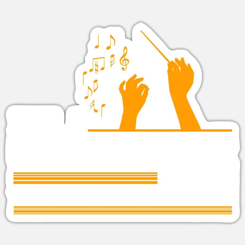 Dirigent Maestro Orchester Chor Leiten Geschenk Sticker Größe S (10 x 10 cm)