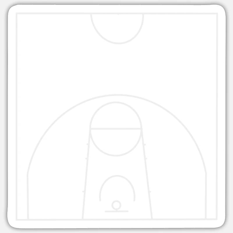 Terrain de basket - Sticker taille S (10 x 10 cm) - blanc mat