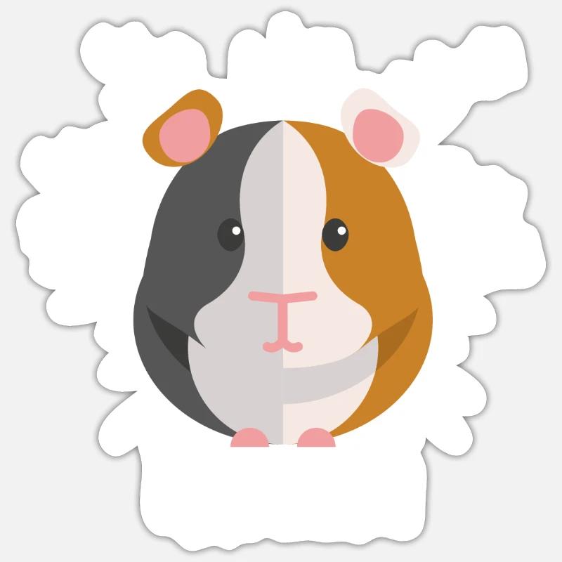 Cochon d'Inde - Sticker taille S (10 x 10 cm) - blanc mat