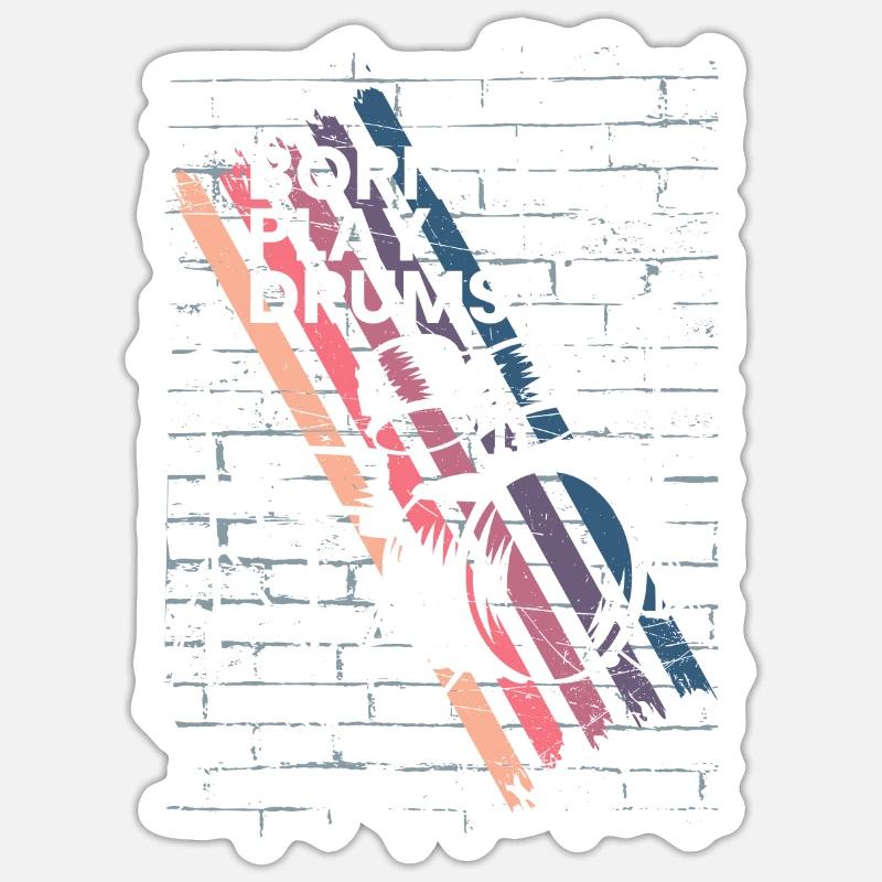 Drums Gift Drummer Percussion - Sticker size S (10 x 10 cm) - white matte