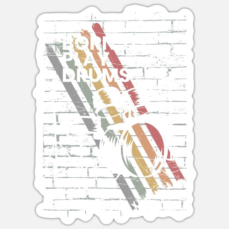 Drums Gift Drummer Percussion - Sticker size S (10 x 10 cm) - white matte