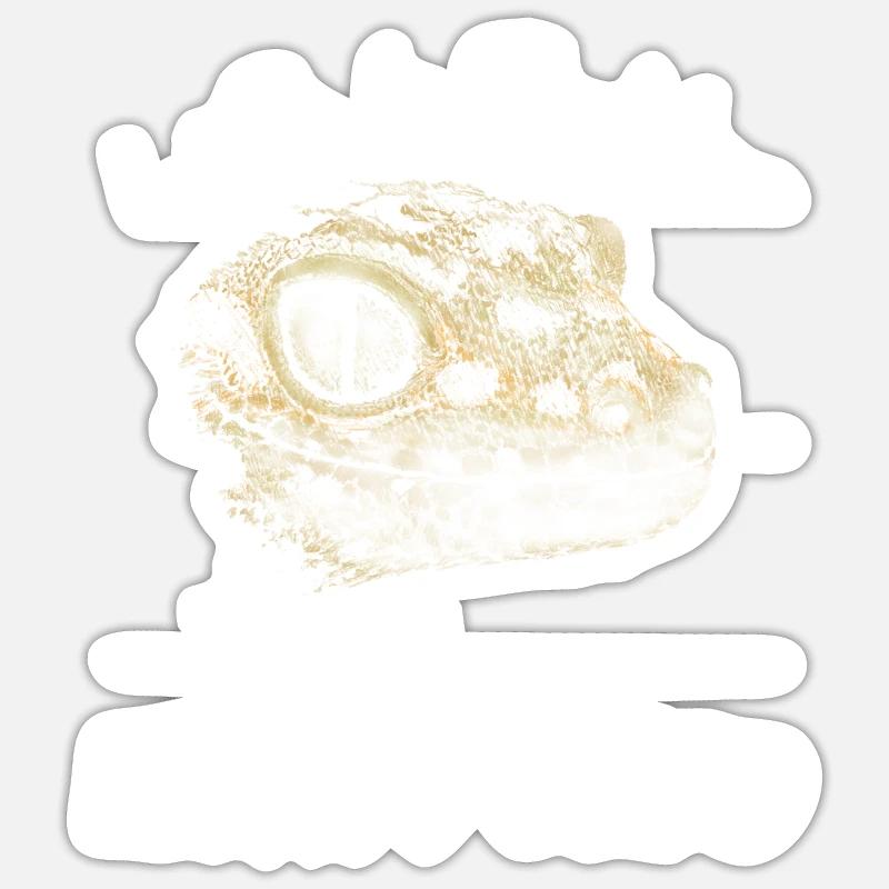 Better live with my leopard gecko gift - Sticker size S (10 x 10 cm) - white matte