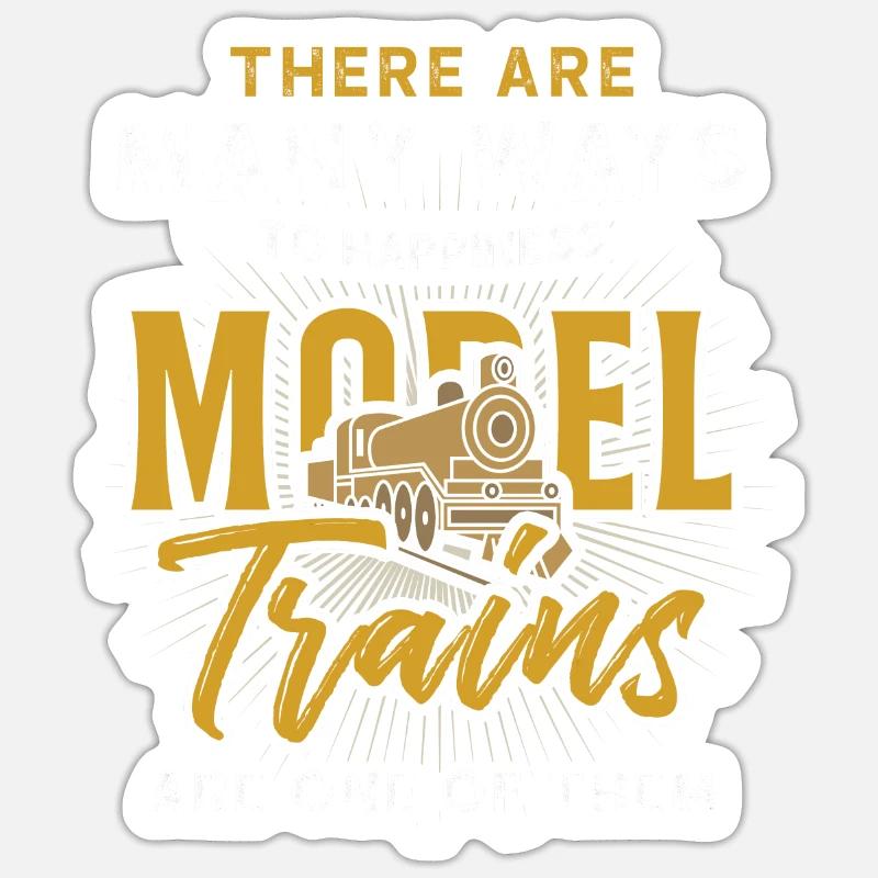 Model train joy - Sticker size S (10 x 10 cm) - white matte