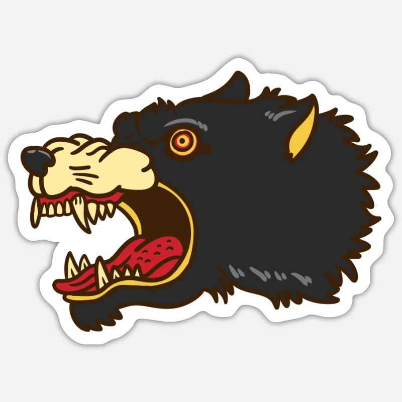 Wolf Predator Alpha Pack Prey Idée Cadeau Sauvage Sticker taille S (10 x 10 cm)