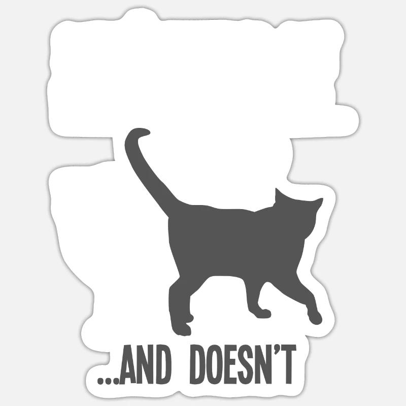 Physique Chat de Schrödinger - Sticker taille S (10 x 10 cm) - blanc mat