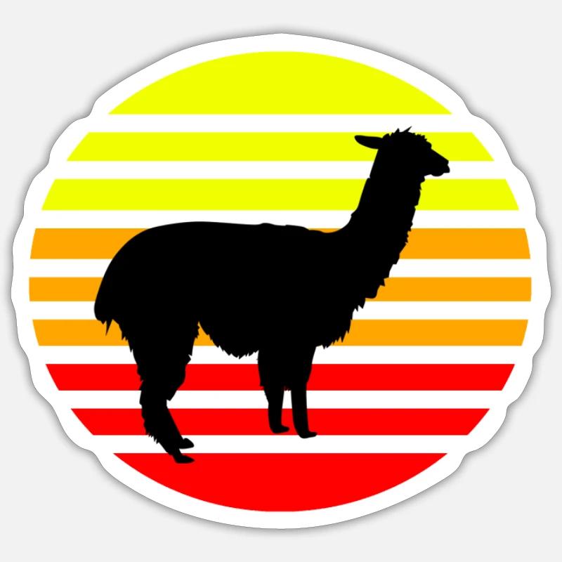 Lama d’alpaga - Sticker taille S (10 x 10 cm) - blanc mat