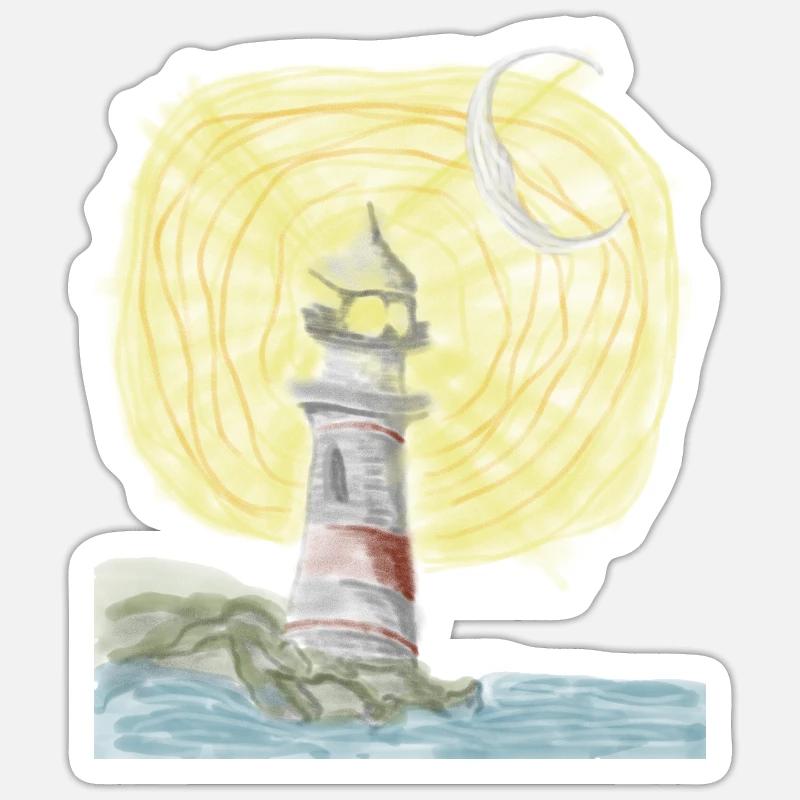 lighthouse - Sticker size S (10 x 10 cm) - white matte