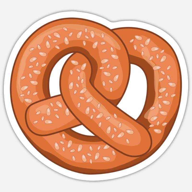 Bretzel - Sticker taille S (10 x 10 cm) - blanc mat