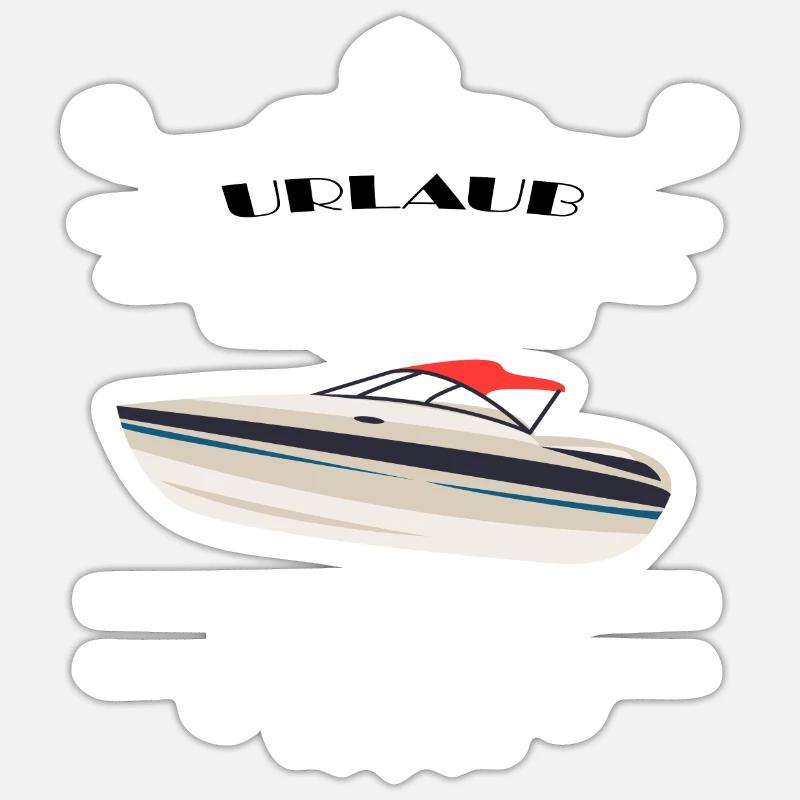 Urlaub beginnt auf meinem Boot Geschenkidee - Sticker Größe S (10 x 10 cm) - Mattweiß