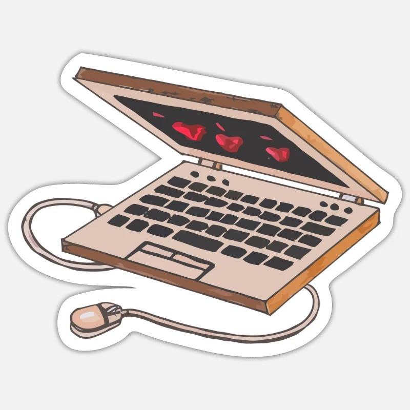 Ordinateur portable 3D Ordinateur Souris PC Clavier Sticker taille S (10 x 10 cm)