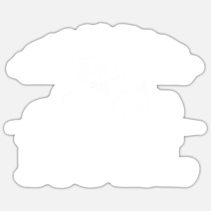 Traktor - Sticker Größe S (10 x 10 cm) - Mattweiß