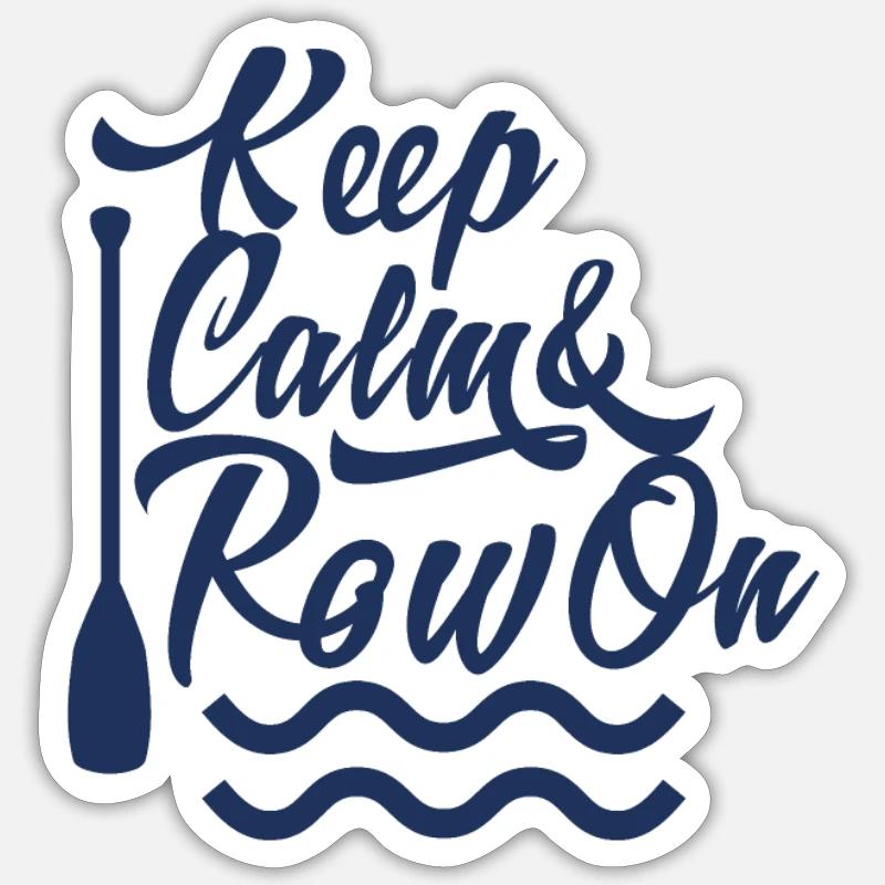 Rowing Rudern Rudersport Ruderer Ruderboot - Sticker Größe S (10 x 10 cm) - Mattweiß