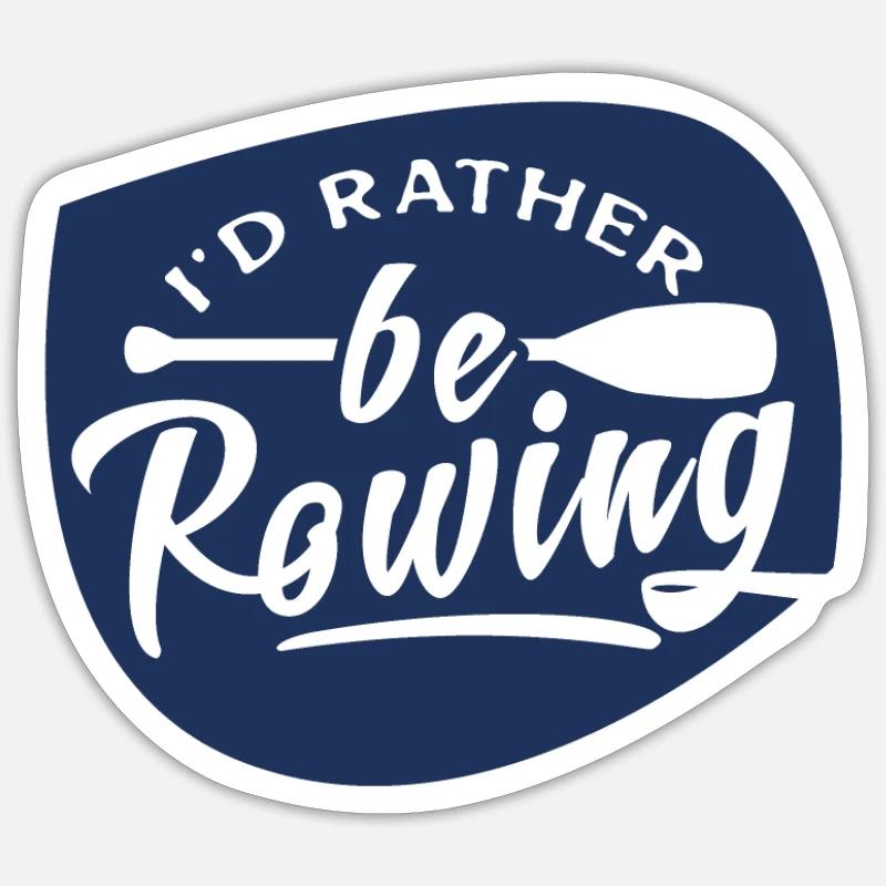 Rowing Boat Rowing Rowing Rowing Rowing Rowing - Sticker size S (10 x 10 cm) - white matte