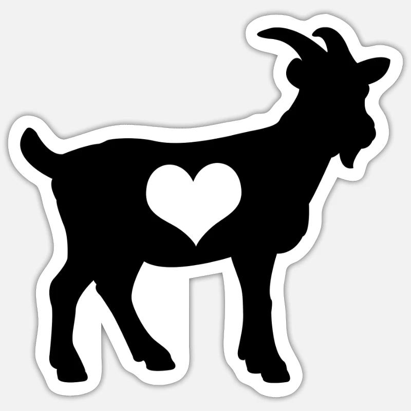 Chèvre - Sticker taille S (10 x 10 cm) - blanc mat
