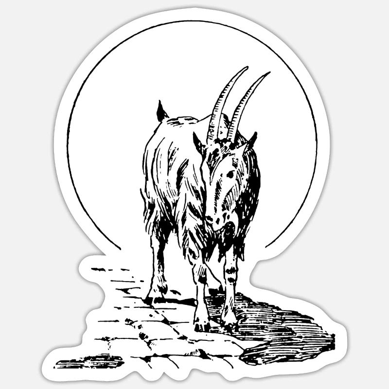 Chèvre - Sticker taille S (10 x 10 cm) - blanc mat