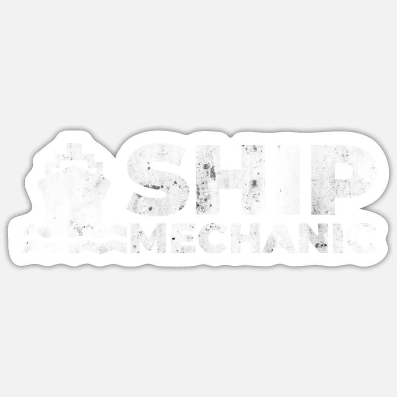 Schiffsmechaniker T-Shirt & Berufe Geschenk - Sticker Größe S (10 x 10 cm) - Mattweiß