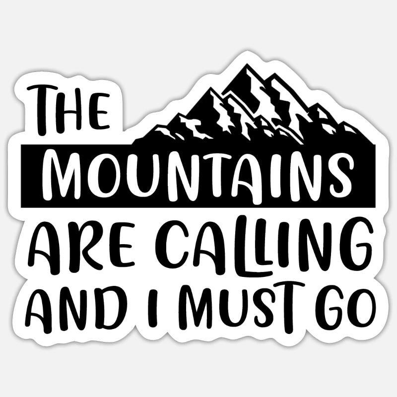 Montagnes Alpes Sommets - Sticker taille S (10 x 10 cm) - blanc mat