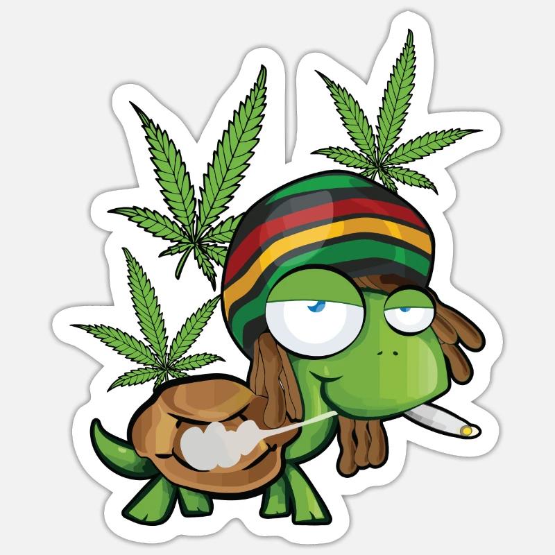 cool funny weeping turtle - Sticker size S (10 x 10 cm) - white matte
