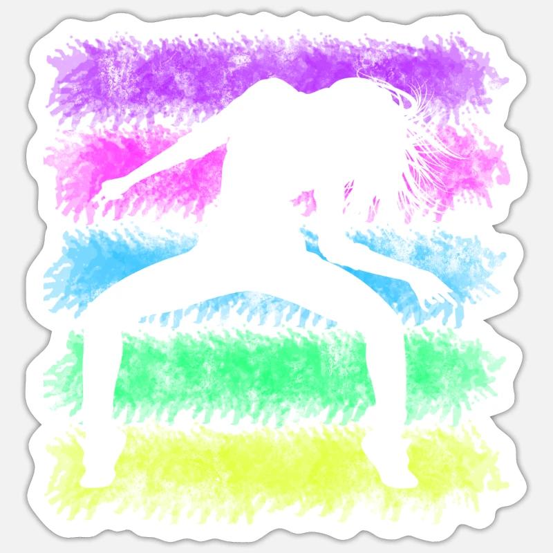 Break dance - Sticker taille S (10 x 10 cm) - blanc mat