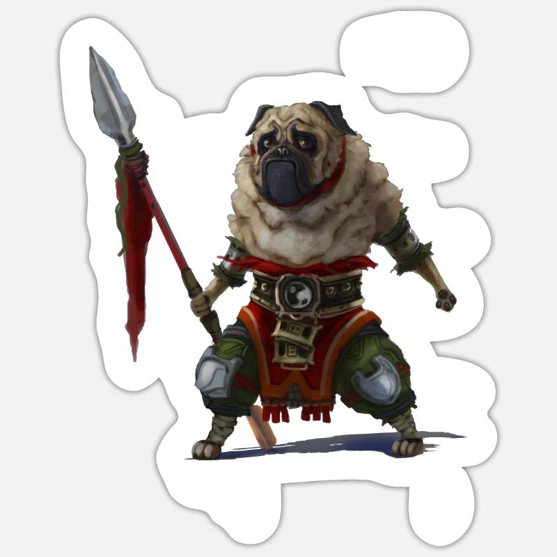 Mops - Sticker Größe S (10 x 10 cm) - Mattweiß