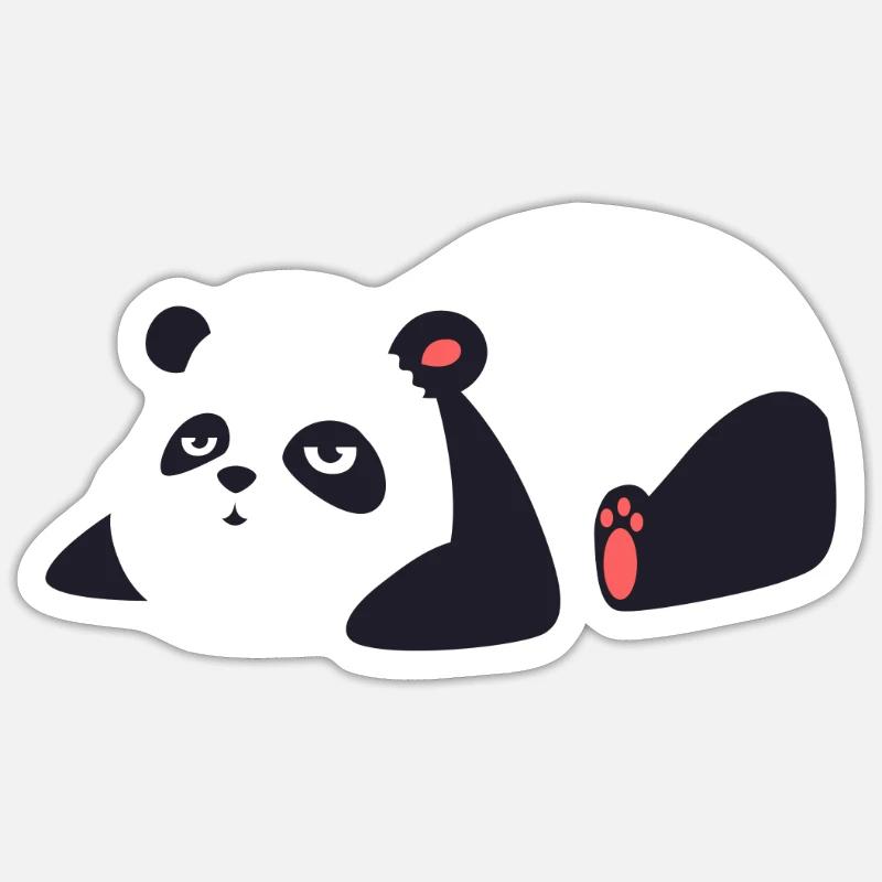 Panda - Sticker Größe S (10 x 10 cm) - Mattweiß