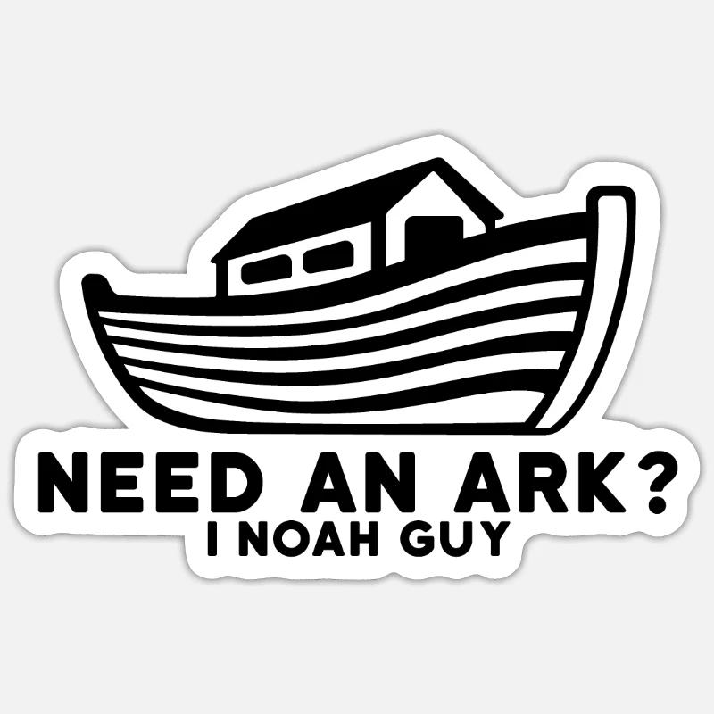 Arche Noah - Sticker Größe S (10 x 10 cm) - Mattweiß