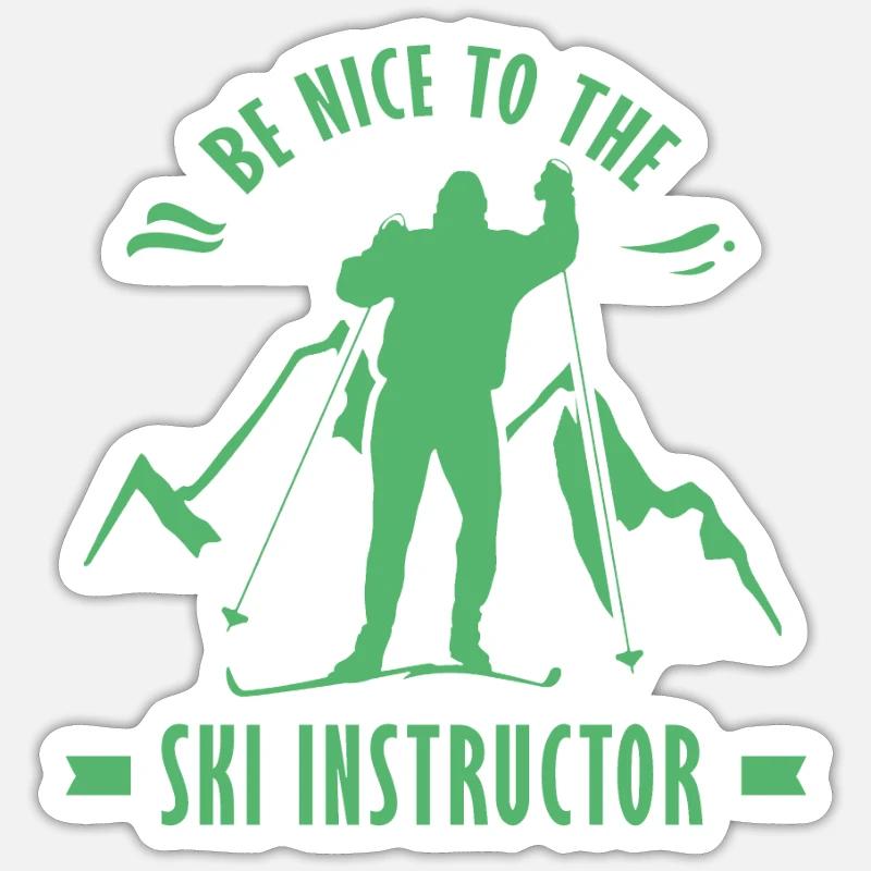 Ski instructor Ski instructor Ski instructor Ski instructor - Sticker size S (10 x 10 cm) - white matte