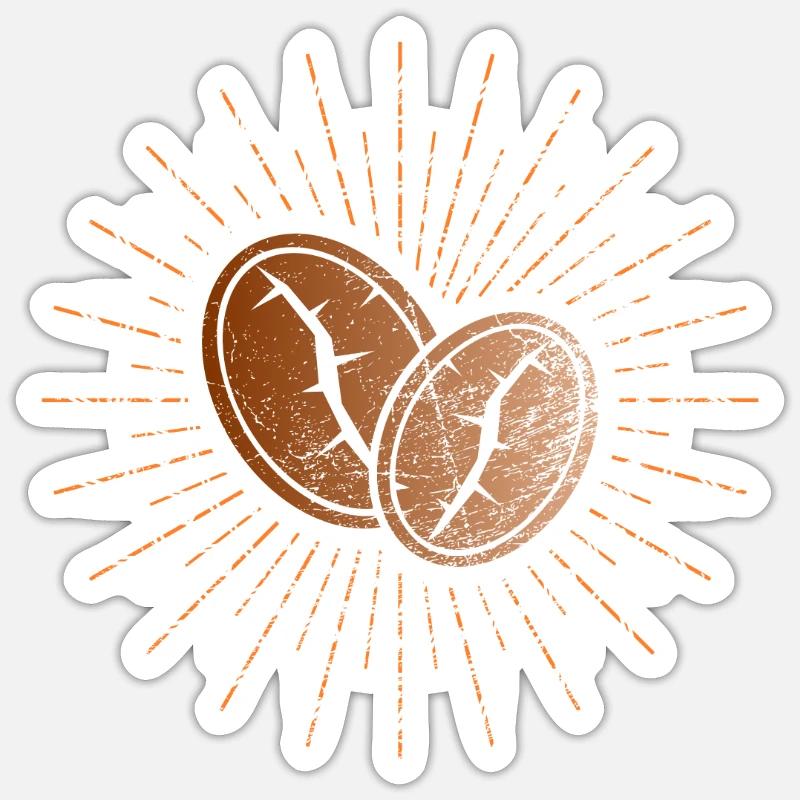 Kaffeebohne - Sticker Größe S (10 x 10 cm) - Mattweiß