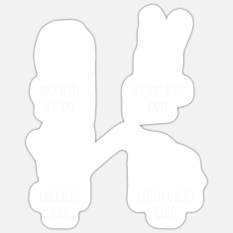 Violoncelle - Violoncelle - violoncelliste - Ciseaux - Pierre Sticker taille S (10 x 10 cm)