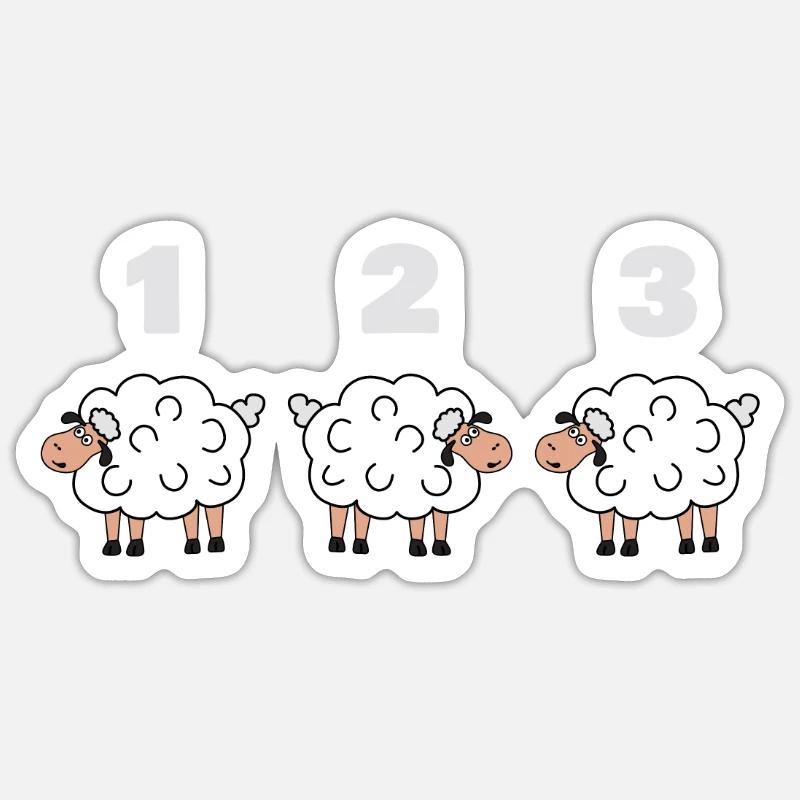 Sheep Count Sheep Shepherd Shepherd Wool Lamb Sticker size S (10 x 10 cm)