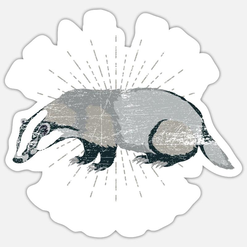 Badger gift idea - Sticker size S (10 x 10 cm) - white matte
