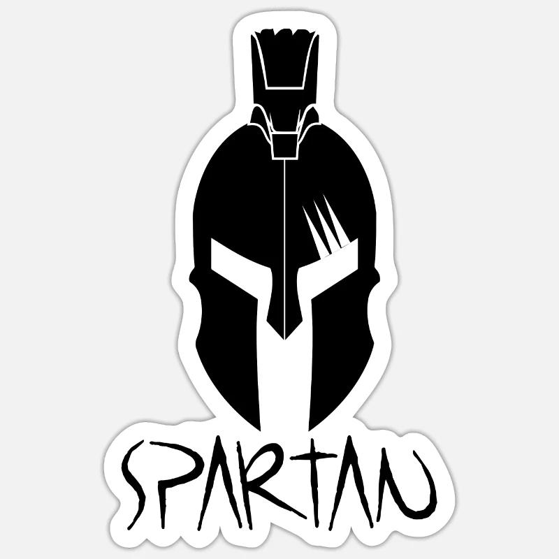 spartiate - Sticker taille S (10 x 10 cm) - blanc mat