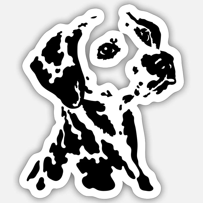 dog - Sticker taille S (10 x 10 cm) - blanc mat