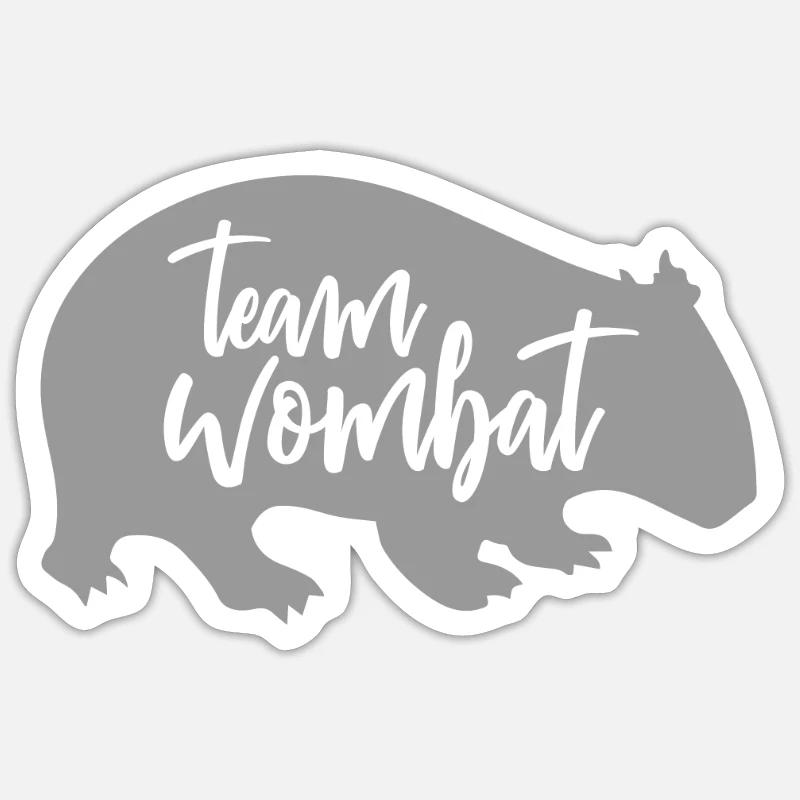 wombat - Sticker taille S (10 x 10 cm) - blanc mat