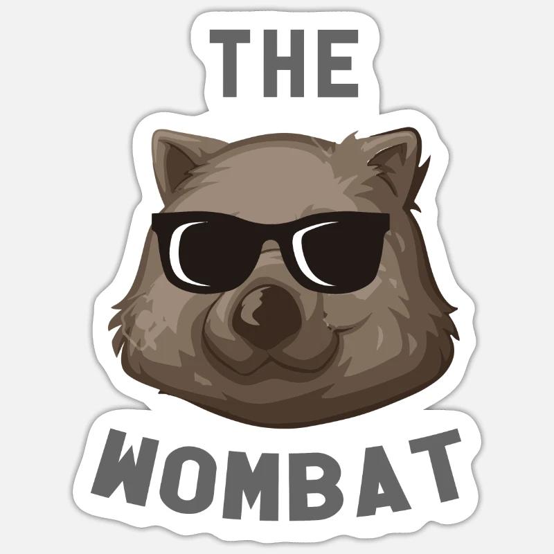 wombat - Sticker taille S (10 x 10 cm) - blanc mat
