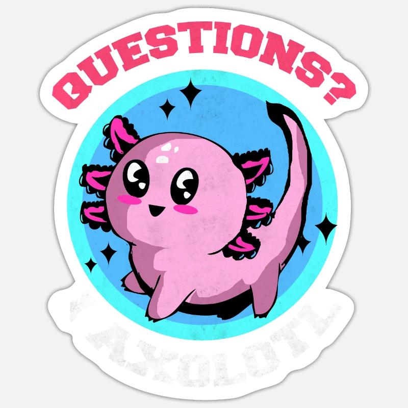 Axolotl - Sticker Größe S (10 x 10 cm) - Mattweiß