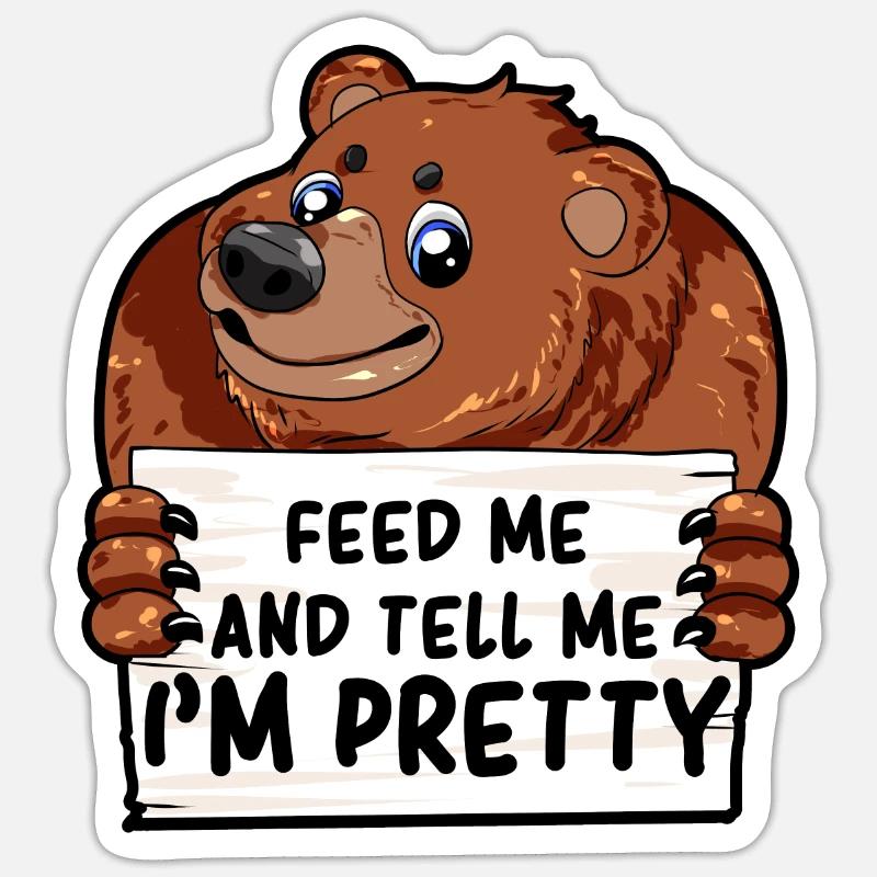 Fat Bear Bear Girlfriend Chubby Moppelig Gift Sticker size S (10 x 10 cm)