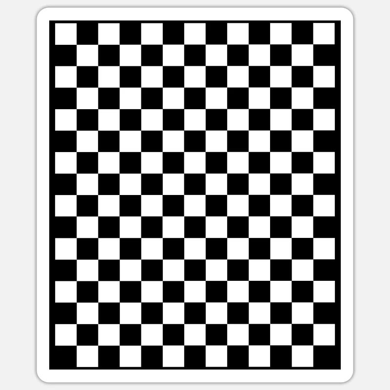 Checkerboard I Pattern Squares black and white Sticker size S (10 x 10 cm)