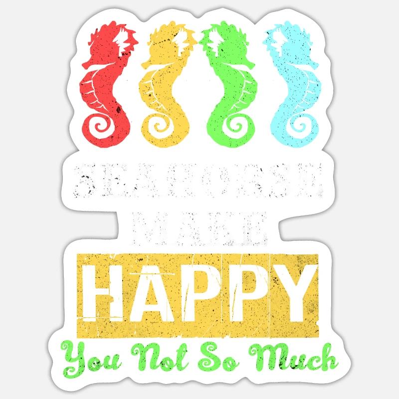 Seepferd - Sticker Größe S (10 x 10 cm) - Mattweiß