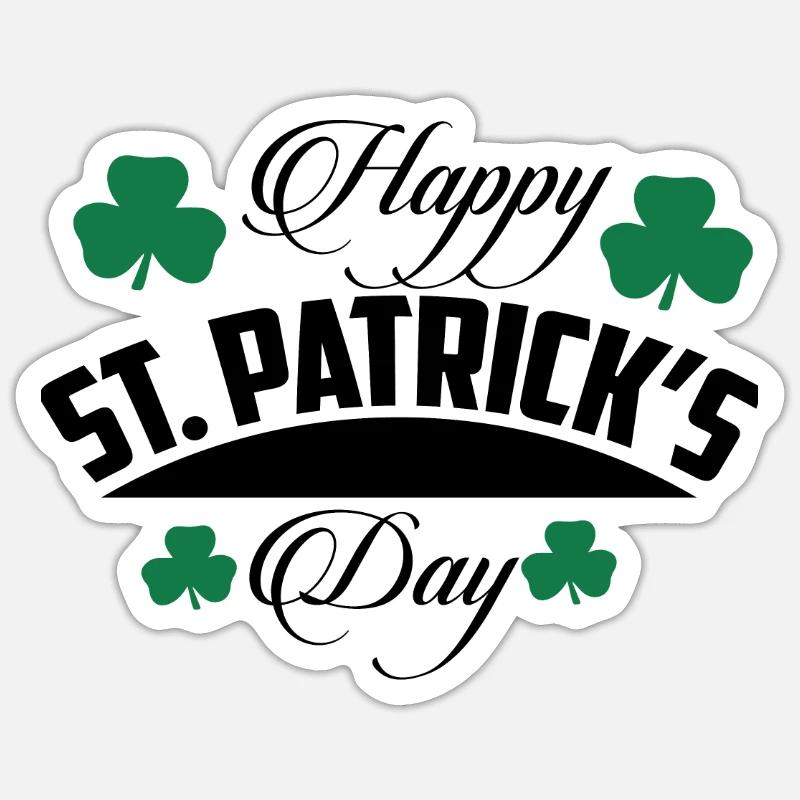 Joyeuse Saint Patrick - Sticker taille S (10 x 10 cm) - blanc mat