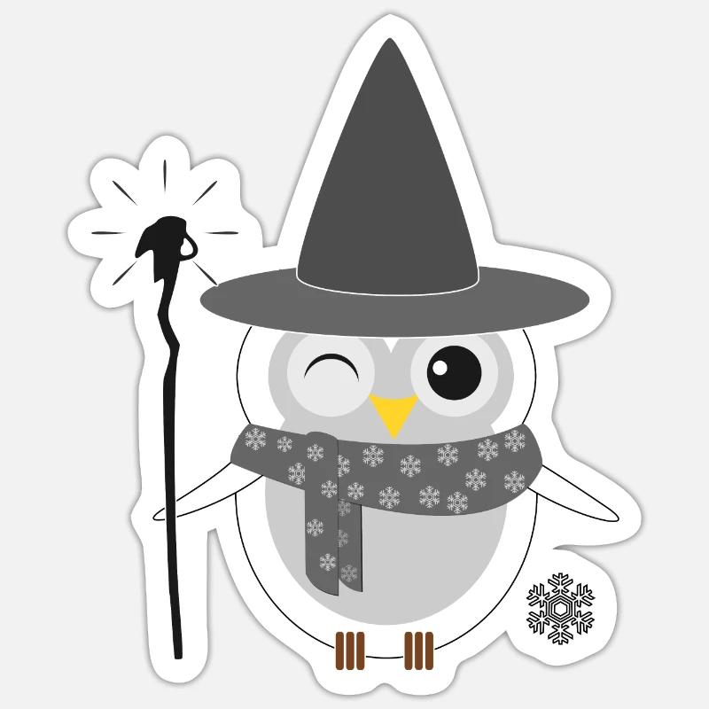 Owl Witch Witch Halloween Magic Magic Eagle Owl Sticker size S (10 x 10 cm)