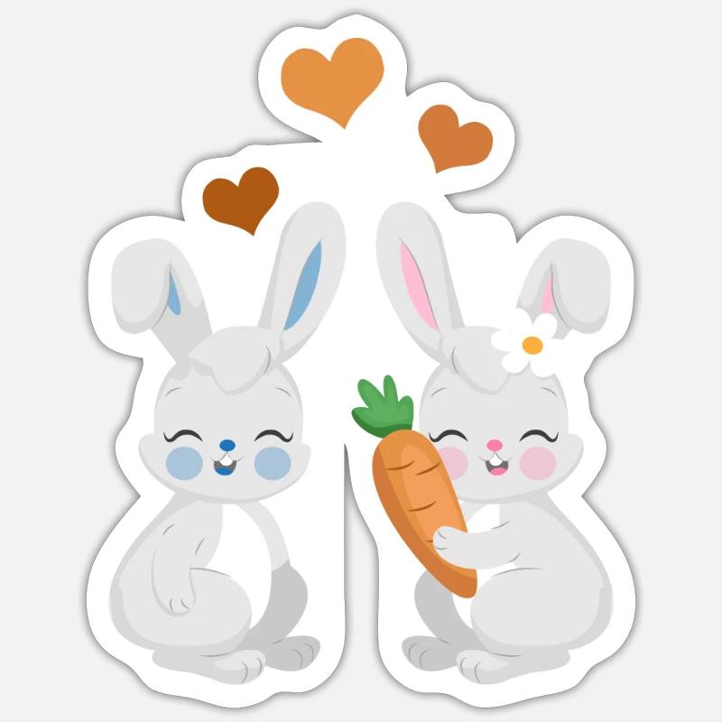 Lapins mignons Sticker taille S (10 x 10 cm)
