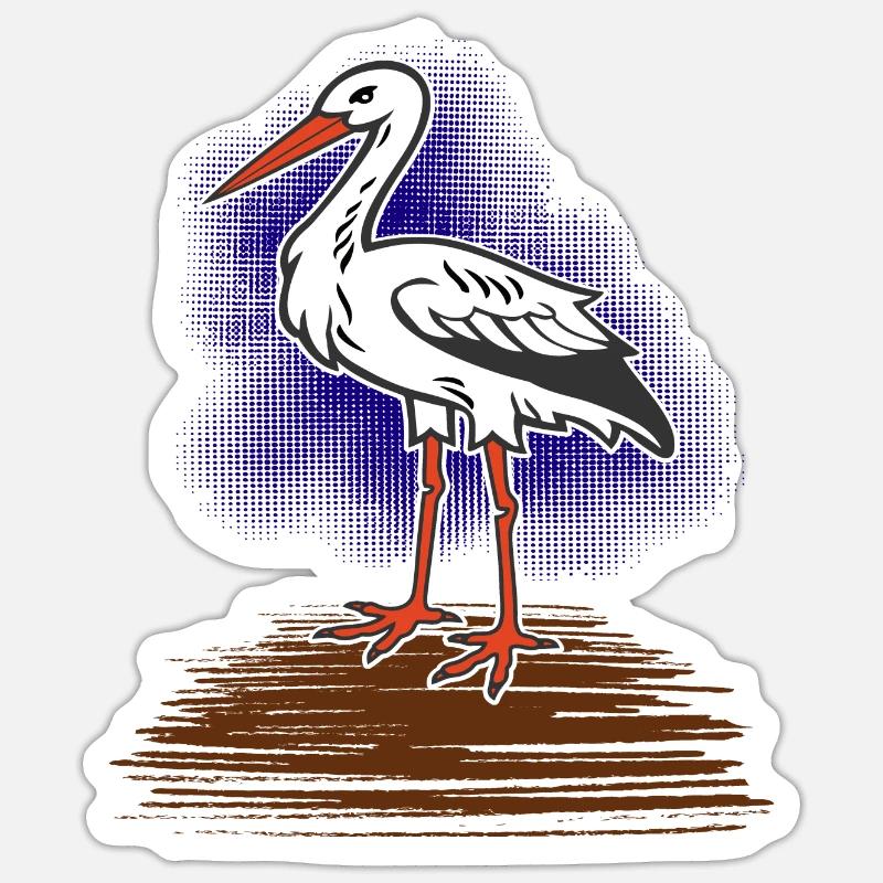 stork - Sticker size S (10 x 10 cm) - white matte