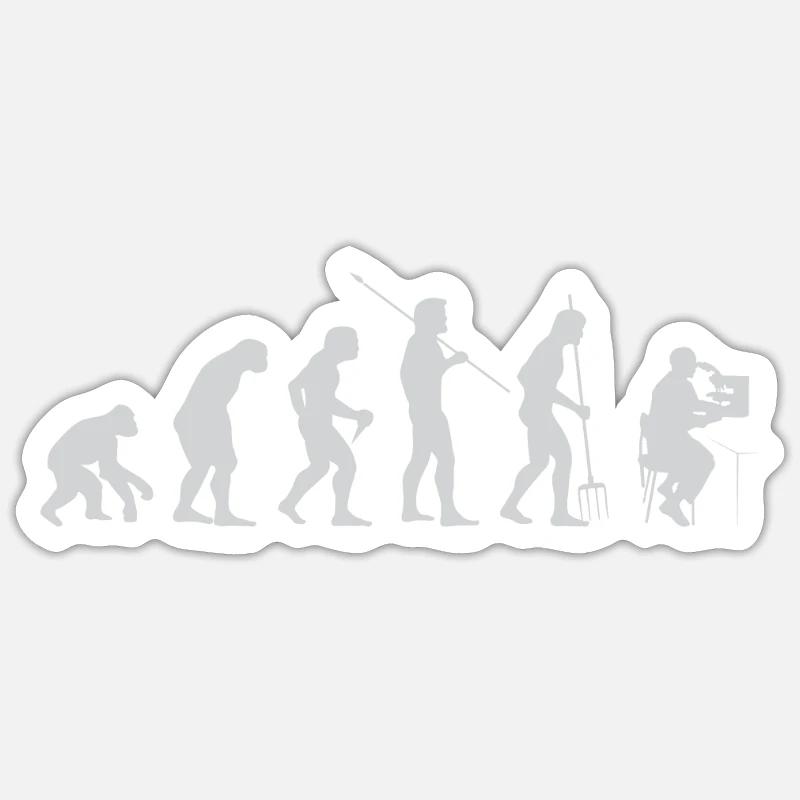 Science Evolution - Sticker size S (10 x 10 cm) - white matte